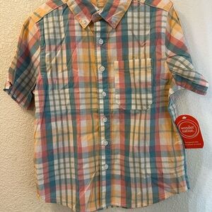 Wonder Nation Kids Colorful Plaid Button Down Shirt